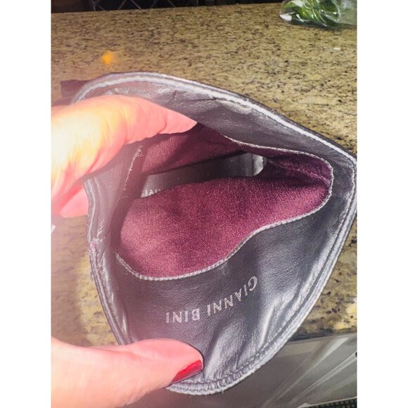 Gianni Bini Black Leather High Heel Ankle Western Cowgirl Glam Boots 8.5M Boho - Picture 7 of 10